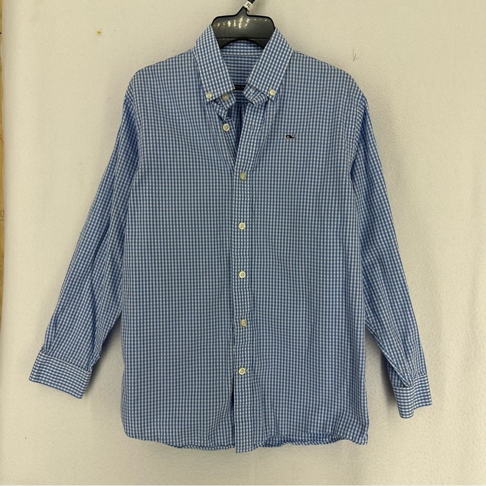 Vineyard Vines Whale Shirt Long Sleeve Casual Button Down Mens Medium Blue